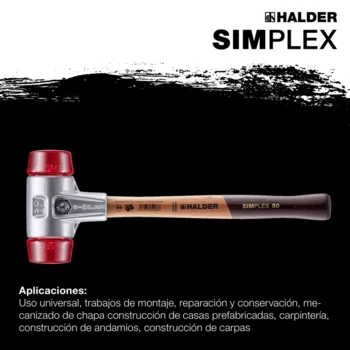                                             Mar­ti­llos SIM­PLE­X ­de caras blan­da­s   Plástico; con cuerpo de aluminio y mango de madera de alta calidad
 IM0016162 Foto ArtGrp Zusatz es
