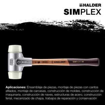                                             Mar­ti­llos SIM­PLE­X ­de caras blan­da­s   Nylon; con cuerpo de aluminio y mango de madera de alta calidad
 IM0016168 Foto ArtGrp Zusatz es
