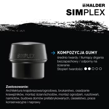                                             SIM­PLEX Pro­mo­tio­nal Box SIMPLEX soft-face mallet, rubber composition / plastic and magnetic holder 
 IM0016820 Foto ArtGrp Zusatz pl
