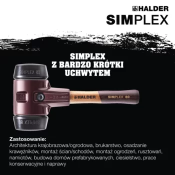                                             SIM­PLEX młot­ki z mięk­ki­mi koń­ców­ka­mi Rubber composition; with cast iron housing and high-quality extra short wooden handle
 IM0016898 Foto ArtGrp Zusatz pl
