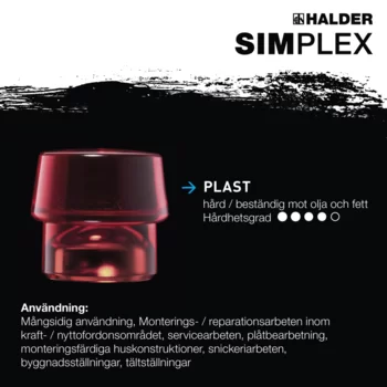                                             SIMPLEX mjuka hammare Plast / nylon; med förstärkt gjutjärnshus och glasfiberskaft
 IM0016825 Foto ArtGrp Zusatz se
