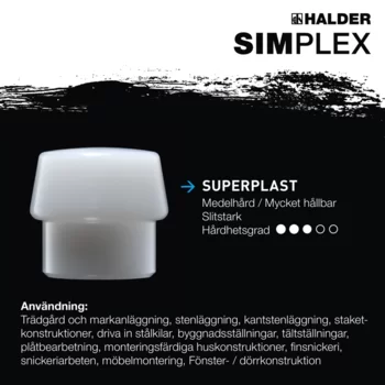                                             SIMPLEX-släggor Superplast / nylon; med gjutjärnshölje och hickoryhandtag
 IM0016830 Foto ArtGrp Zusatz se
