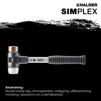                                             SIMPLEX mjuka hammare Koppar / superplastic; med förstärkt gjutjärnshus och glasfiberskaft
 IM0017164 Foto ArtGrp Zusatz se
