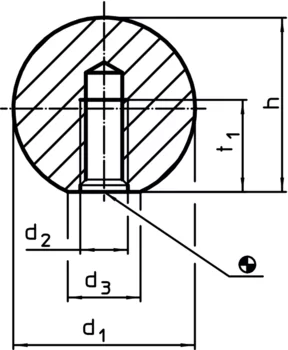                                             球形旋钮  金属类型，接近于 DIN 319
 IM0001781 Zeichnung
