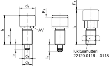                                             Indeksitapit, indeksointiruuvit lukitusmekanismilla varustettu painolukitus
 IM0017780 Zeichnung fi
