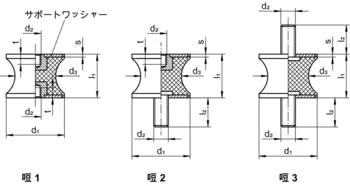                                             ゴム＋ メタル・ バッファー くびれ形状
 IM0017694 Zeichnung jp
